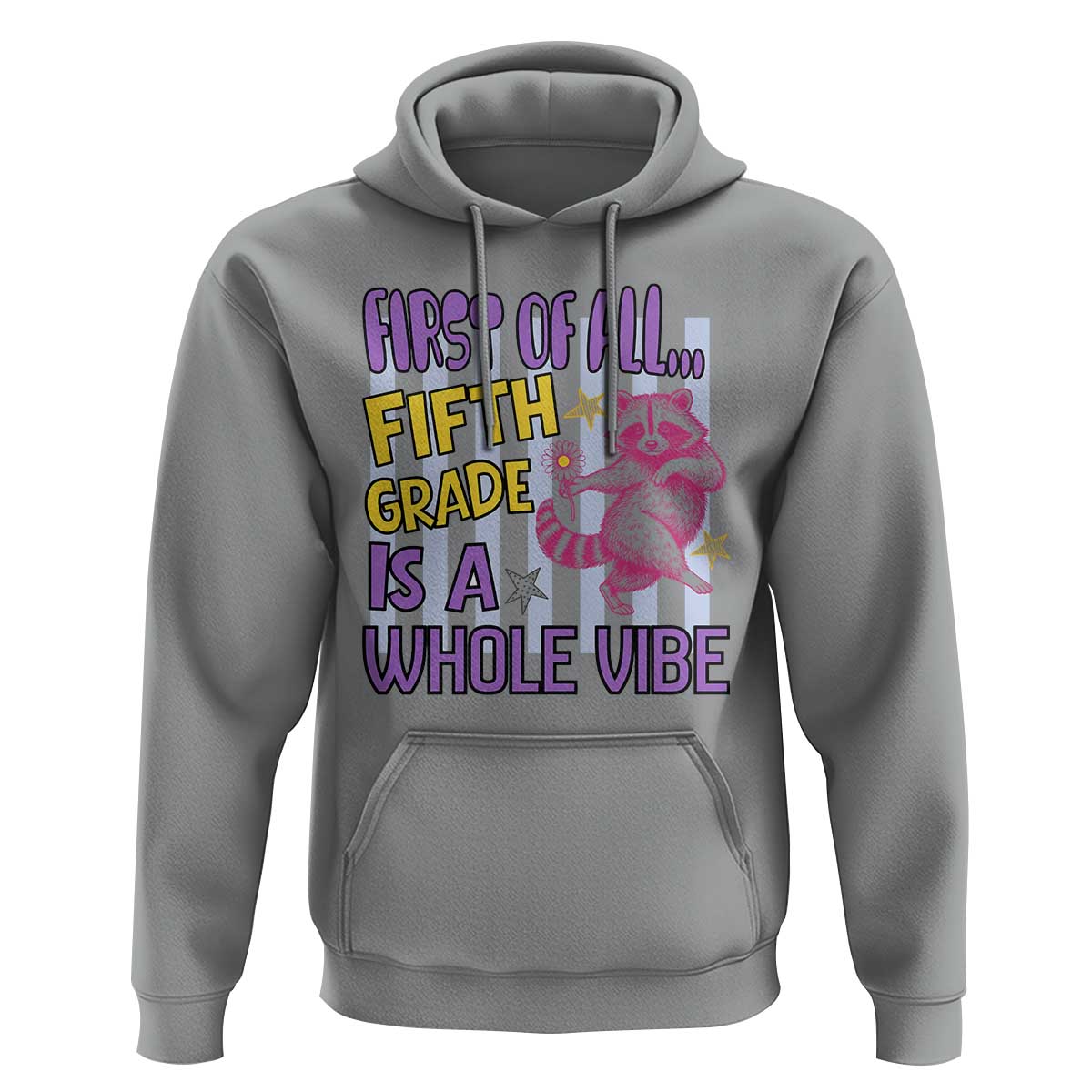 Cute Raccoon 5th Grade Student Teacher Preppy Style Hoodie First of All Fifth Grade Is A Whole Vibe Back To School
