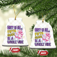 Cute Raccoon 5th Grade Student Teacher Preppy Style Ceramic Ornament First of All Fifth Grade Is A Whole Vibe Back To School