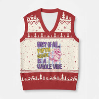 Cute Raccoon 5th Grade Student Teacher Preppy Style V-Neck Knit Sweater Vest First of All Fifth Grade Is A Whole Vibe Back To School