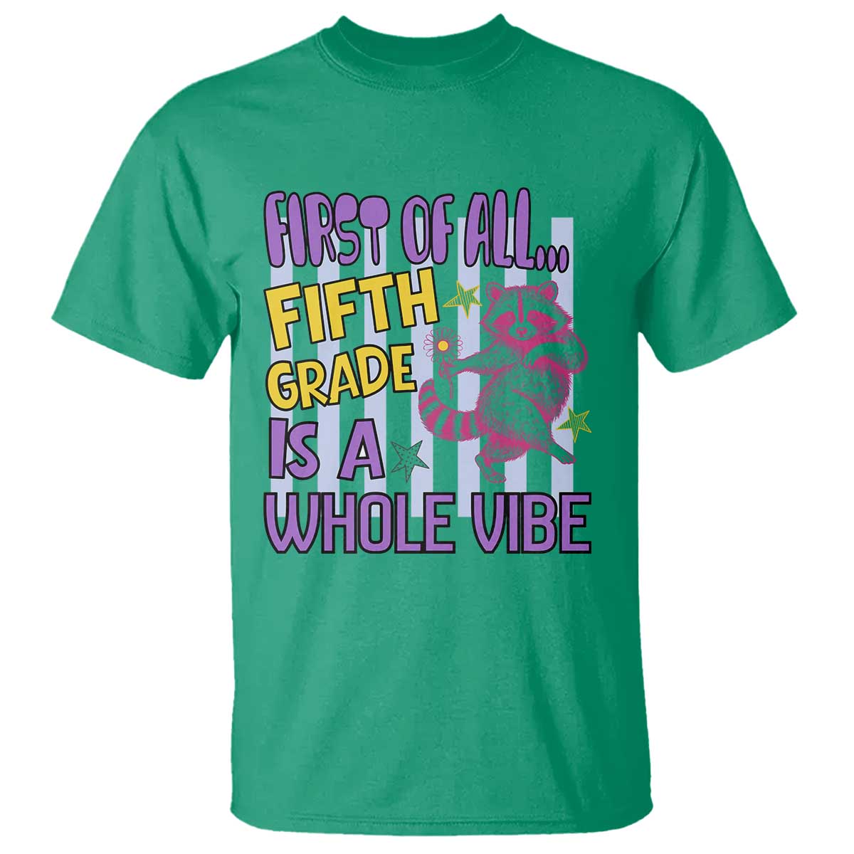 Cute Raccoon 5th Grade Student Teacher Preppy Style T Shirt First of All Fifth Grade Is A Whole Vibe Back To School