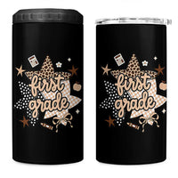 First Grade Leopard Checkered Star Coquette 4 in 1 Can Cooler Tumbler Cute 1st Grade Girl Back to School Gift
