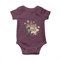 Second Grade Leopard Checkered Star Coquette Baby Onesie Cute 2nd Grade Girl Back to School Gift