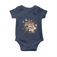 Second Grade Leopard Checkered Star Coquette Baby Onesie Cute 2nd Grade Girl Back to School Gift