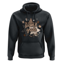 Second Grade Leopard Checkered Star Coquette Hoodie Cute 2nd Grade Girl Back to School Gift