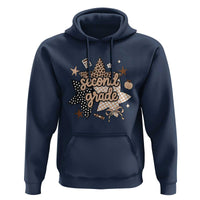 Second Grade Leopard Checkered Star Coquette Hoodie Cute 2nd Grade Girl Back to School Gift