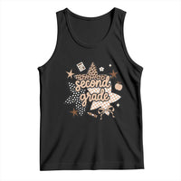 Second Grade Leopard Checkered Star Coquette Tank Top Cute 2nd Grade Girl Back to School Gift
