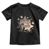 Second Grade Leopard Checkered Star Coquette Toddler T Shirt Cute 2nd Grade Girl Back to School Gift