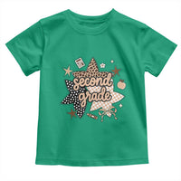 Second Grade Leopard Checkered Star Coquette Toddler T Shirt Cute 2nd Grade Girl Back to School Gift