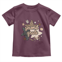Second Grade Leopard Checkered Star Coquette Toddler T Shirt Cute 2nd Grade Girl Back to School Gift