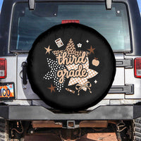 Third Grade Leopard Checkered Star Coquette Spare Tire Cover Cute 3rd Grade Girl Back to School Gift