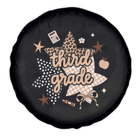 Third Grade Leopard Checkered Star Coquette Spare Tire Cover Cute 3rd Grade Girl Back to School Gift