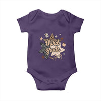 Third Grade Leopard Checkered Star Coquette Baby Onesie Cute 3rd Grade Girl Back to School Gift