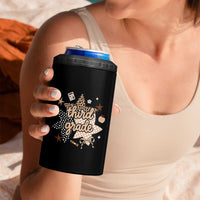 Third Grade Leopard Checkered Star Coquette 4 in 1 Can Cooler Tumbler Cute 3rd Grade Girl Back to School Gift