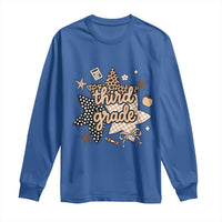 Third Grade Leopard Checkered Star Coquette Long Sleeve Shirt Cute 3rd Grade Girl Back to School Gift