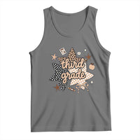 Third Grade Leopard Checkered Star Coquette Tank Top Cute 3rd Grade Girl Back to School Gift