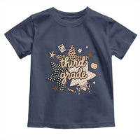 Third Grade Leopard Checkered Star Coquette Toddler T Shirt Cute 3rd Grade Girl Back to School Gift
