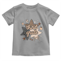 Third Grade Leopard Checkered Star Coquette Toddler T Shirt Cute 3rd Grade Girl Back to School Gift