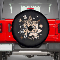 Fifth Grade Leopard Checkered Star Coquette Spare Tire Cover Cute 5th Grade Girl Back to School Gift