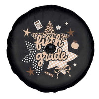 Fifth Grade Leopard Checkered Star Coquette Spare Tire Cover Cute 5th Grade Girl Back to School Gift