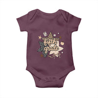 Fifth Grade Leopard Checkered Star Coquette Baby Onesie Cute 5th Grade Girl Back to School Gift