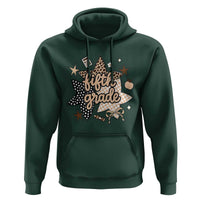 Fifth Grade Leopard Checkered Star Coquette Hoodie Cute 5th Grade Girl Back to School Gift