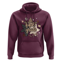Fifth Grade Leopard Checkered Star Coquette Hoodie Cute 5th Grade Girl Back to School Gift