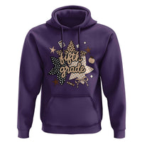 Fifth Grade Leopard Checkered Star Coquette Hoodie Cute 5th Grade Girl Back to School Gift