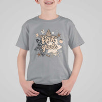 Fifth Grade Leopard Checkered Star Coquette T Shirt For Kid Cute 5th Grade Girl Back to School Gift