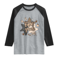 Fifth Grade Leopard Checkered Star Coquette Raglan Shirt Cute 5th Grade Girl Back to School Gift
