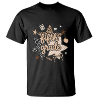 Fifth Grade Leopard Checkered Star Coquette T Shirt Cute 5th Grade Girl Back to School Gift
