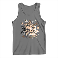 Fifth Grade Leopard Checkered Star Coquette Tank Top Cute 5th Grade Girl Back to School Gift