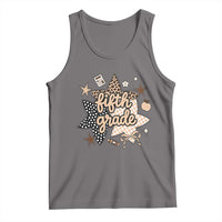 Fifth Grade Leopard Checkered Star Coquette Tank Top Cute 5th Grade Girl Back to School Gift