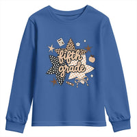 Fifth Grade Leopard Checkered Star Coquette Youth Sweatshirt Cute 5th Grade Girl Back to School Gift
