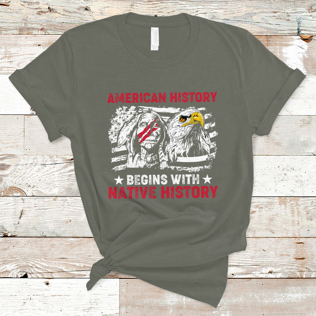 Native American T Shirt American History Native History US Flag - Wonder Print Shop