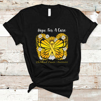 Childhood Cancer Awareness T Shirt Hope For A Cure Butterfly Flower - Wonder Print Shop