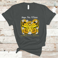 Childhood Cancer Awareness T Shirt Hope For A Cure Butterfly Flower - Wonder Print Shop