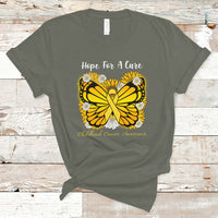 Childhood Cancer Awareness T Shirt Hope For A Cure Butterfly Flower - Wonder Print Shop