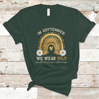 Childhood Cancer Awareness T Shirt In September We Wear Gold Rainbow - Wonder Print Shop