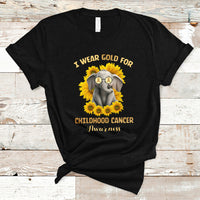 Childhood Cancer Awareness T Shirt Flowers Elephant I Wear Gold For - Wonder Print Shop