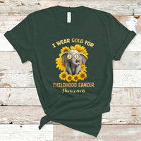 Childhood Cancer Awareness T Shirt Flowers Elephant I Wear Gold For - Wonder Print Shop