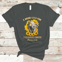 Childhood Cancer Awareness T Shirt Flowers Elephant I Wear Gold For - Wonder Print Shop