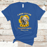 Childhood Cancer Awareness T Shirt Flowers Elephant I Wear Gold For - Wonder Print Shop