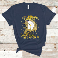 Childhood Cancer Awareness T Shirt Warriors Are Magical Unicorn Gold Ribbon - Wonder Print Shop