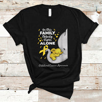 Childhood Cancer Awareness T Shirt In This Family Nobody Fights Alone Elephant - Wonder Print Shop