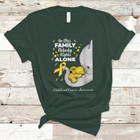 Childhood Cancer Awareness T Shirt In This Family Nobody Fights Alone Elephant - Wonder Print Shop