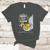 Childhood Cancer Awareness T Shirt In This Family Nobody Fights Alone Elephant - Wonder Print Shop