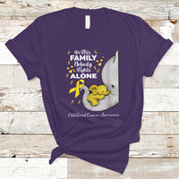 Childhood Cancer Awareness T Shirt In This Family Nobody Fights Alone Elephant - Wonder Print Shop