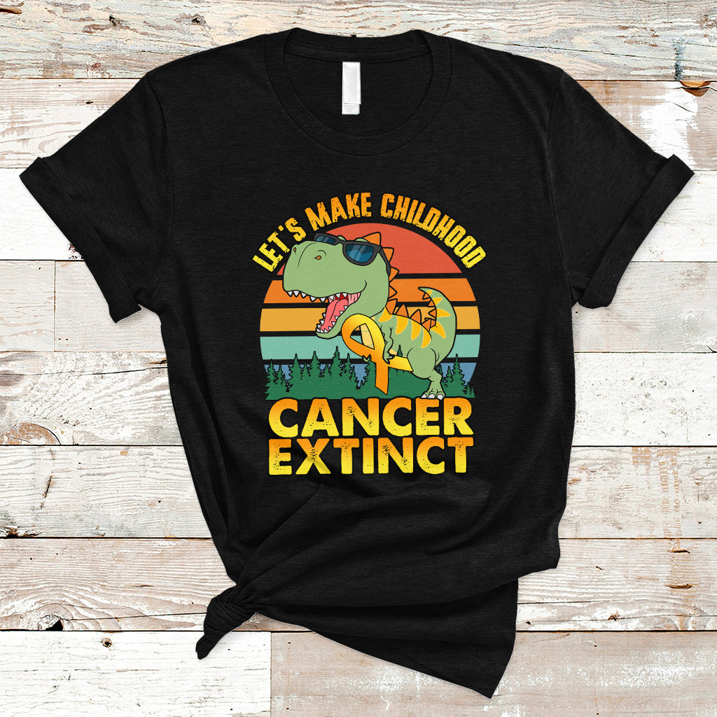 Childhood Cancer Awareness T Shirt Make Extinct Dinosaur Pediatric Cancer - Wonder Print Shop