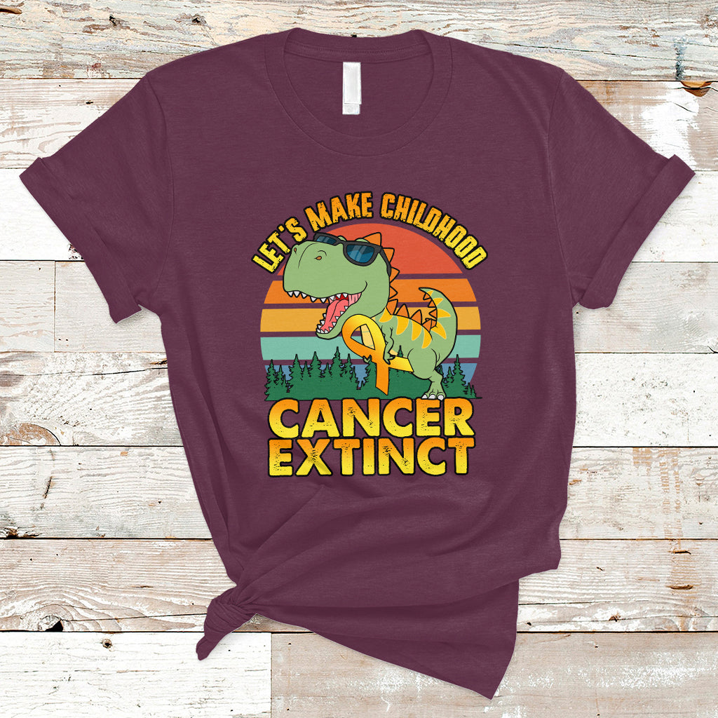 Childhood Cancer Awareness T Shirt Make Extinct Dinosaur Pediatric Cancer - Wonder Print Shop