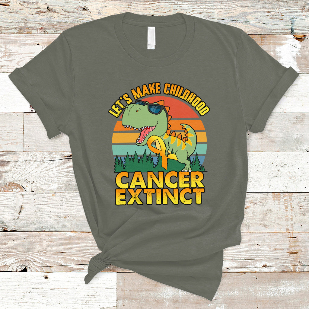 Childhood Cancer Awareness T Shirt Make Extinct Dinosaur Pediatric Cancer - Wonder Print Shop